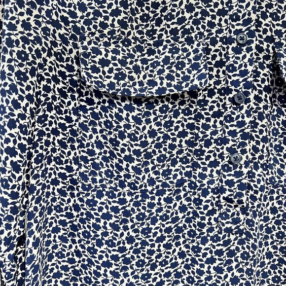 Lark & Ro Floral‎ Print Blue Pink Long Sleeve Blouse Size 4 Career Casual Shirt - Picture 7 of 11